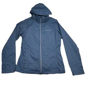 Columbia Sportswear Womens Running Jacket Size S Blue Full Zip Tuck Away Hood
